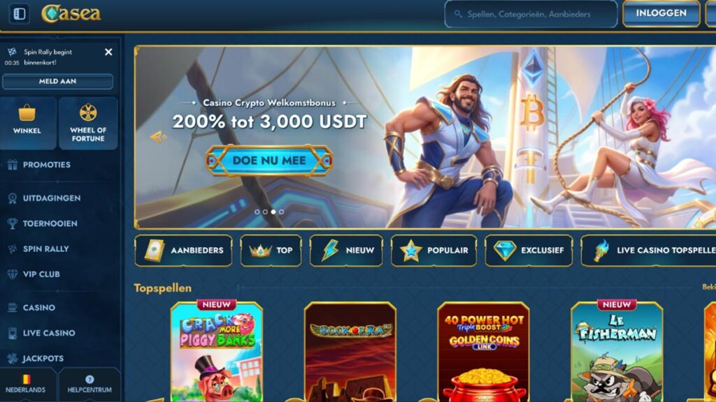 homepage van casea online casino belgie