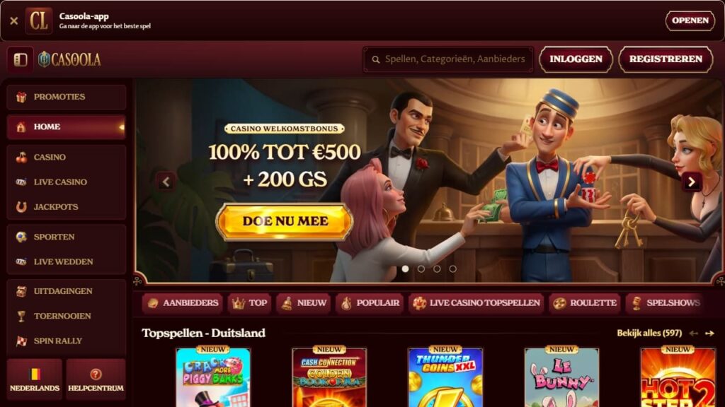 homepage van casoola belgie
